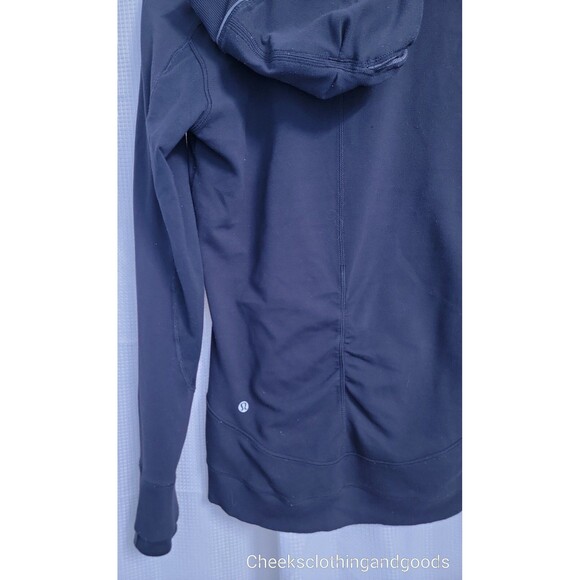 Lululemon Black Stretch Base Layer Running Hoodie Women's size 8 - Picture 7 of 9